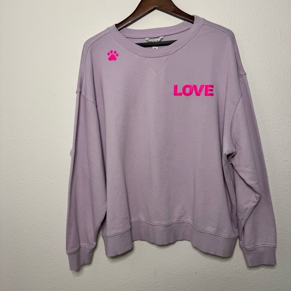Wildfox Dogs Love Me Crewneck Sweatshirt Pawprint size XXL NWT $108 - Picture 2 of 8